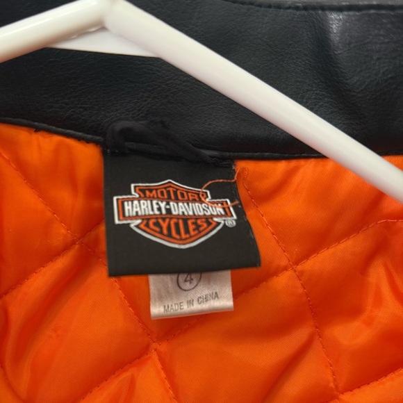 Harley Davidson Motorcycles Kids / Toddler Faux Black Leather Jacket - Sz 4 - Picture 9 of 11